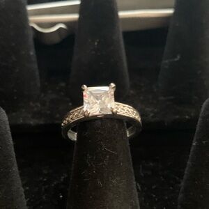 Square-Cut Solitaire Rhinestone Ring